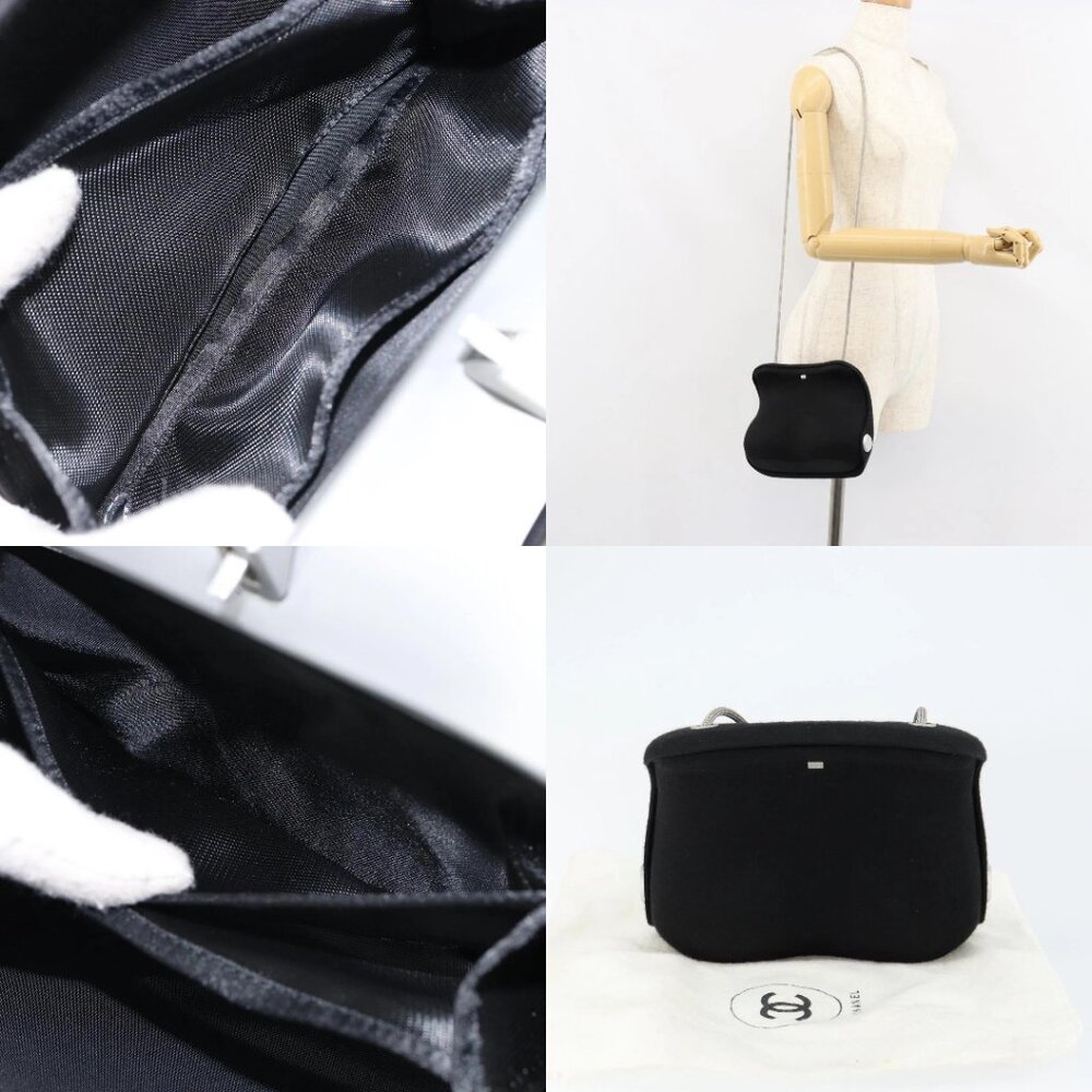 CHANEL Hip bag Shoulder Bag Cotton Black CC Auth bs30491 - Picture 15 of 16